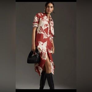 Maeve Red and White Patterned Dress